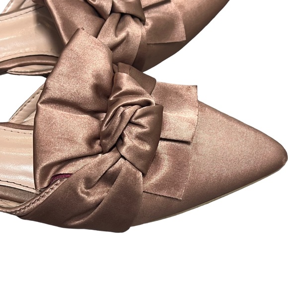 Cape Robbin Fine-8 Women's Mules Size 7 Pink Blush Rose Pointed Toe Bow Flats - Picture 7 of 12